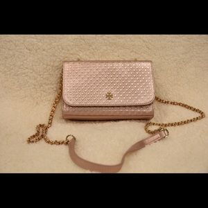 Tory Burch Marion Rose Gold Embossed Bag